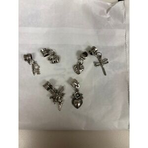 6 silver colored charms for charm‎ bracelet